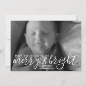 Merry & Bright カリグラフィー - フル水平写真 シーズンカード (正面)