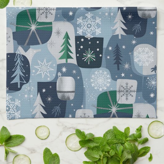 Merry & Bright キッチンタオル (折り畳み)