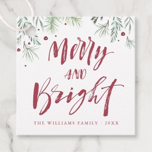 Merry & Bright | クリスマス ギフトタグ フェイバータグ (正面)