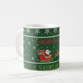 "Merry & Bright" サンタのそり クリスマスマグ コーヒーマグカップ (正面左)