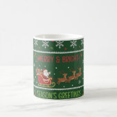 "Merry & Bright" サンタのそり クリスマスマグ コーヒーマグカップ (中央)