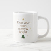 Merry & Bright | シンプルなクリスマス名言マグ ジャンボコーヒーマグカップ (右)