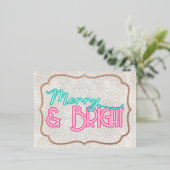 Merry & Bright 箔シーズンポストカード (立ち正面)