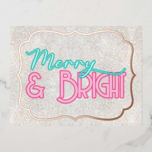 Merry & Bright 箔シーズンポストカード (正面)