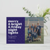 Merry & Bright & 金曜日の夜の照明 フォトカード 招待状 (スタンド正面)