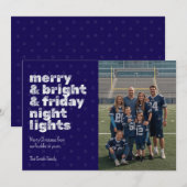 Merry & Bright & 金曜日の夜の照明 フォトカード 招待状 (正面/裏面)