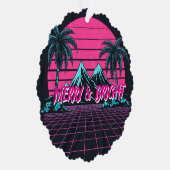 Merry & Bright 80's Night' レトロシンセウェーブ オーナメントカード (右)