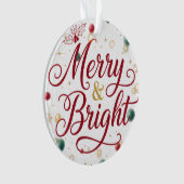 Merry & Bright Acrylic Circle Ornament  オーナメント (正面)