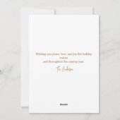 Merry & Bright Beige Gold Christmas Photo シーズンカード (裏面)