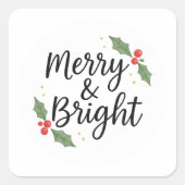 Merry & Bright Christmas スクエアシール (正面)