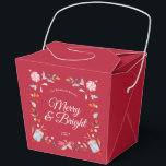 Merry & Bright Christmas フェイバーボックス<br><div class="desc">Add a touch of festive charm to your holiday celebrations with this elegant Christmas favor box. Featuring watercolor candy, holly leaves, berries, and vintage drums on a rich red background, it brings a cozy and nostalgic holiday feel. Perfect for Christmas parties, winter weddings, or seasonal gifts — a delightful way...</div>