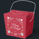Merry & Bright Christmas フェイバーボックス<br><div class="desc">Add a touch of festive charm to your holiday celebrations with this elegant Christmas favor box. Featuring watercolor candy, holly leaves, berries, and vintage drums on a rich red background, it brings a cozy and nostalgic holiday feel. Perfect for Christmas parties, winter weddings, or seasonal gifts — a delightful way...</div>