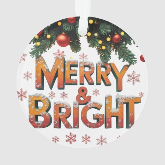 Merry & Bright Christmas Acrylic Circle Ornament  オーナメント (裏面)