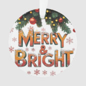 Merry & Bright Christmas Acrylic Circle Ornament オーナメント (正面)