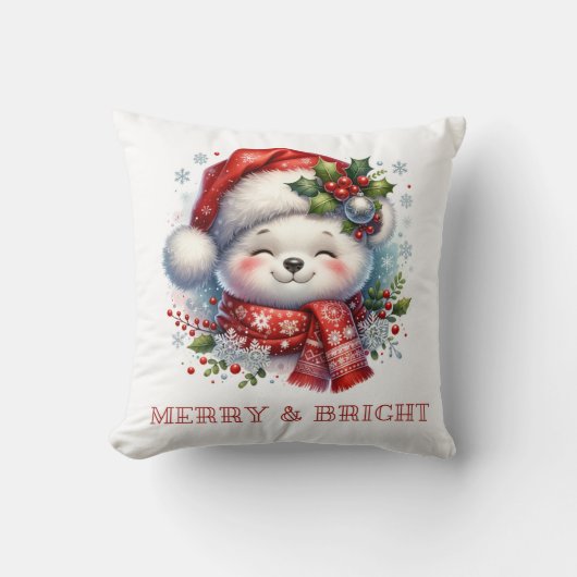 Merry & Bright Christmas Bear Cushion  クッション (正面)