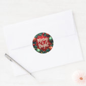 Merry & Bright Christmas Classic Round Sticker ラウンドシール (封筒)