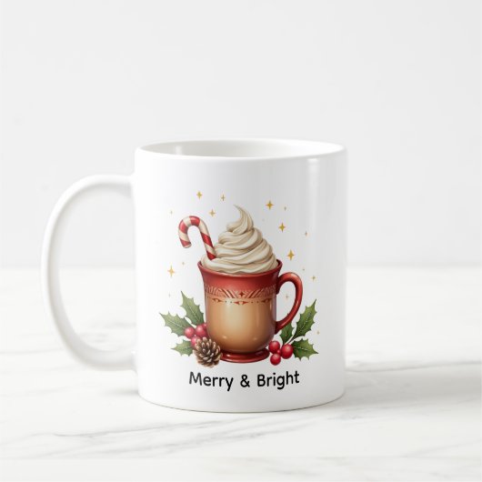 Merry & Bright Christmas Coffee コーヒーマグカップ (左)