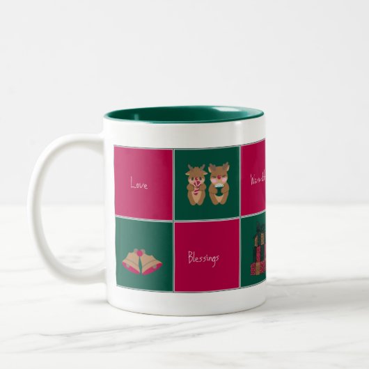 Merry & Bright Christmas Coffee Mug ツートーンマグカップ (左)