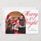 Merry & Bright Christmas Family Photo  シーズンカード (正面)