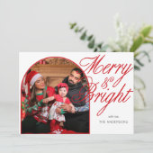 Merry & Bright Christmas Family Photo  シーズンカード (スタンド正面)