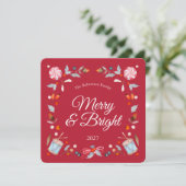 Merry & Bright Christmas Greeting Card (スタンド正面)