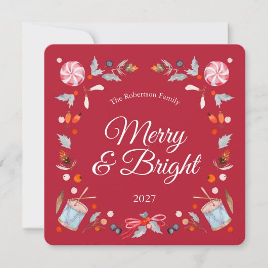 Merry & Bright Christmas Greeting Card (正面)