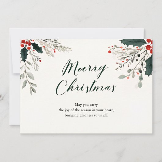 Merry & Bright Christmas Greeting Card 招待状 (正面)
