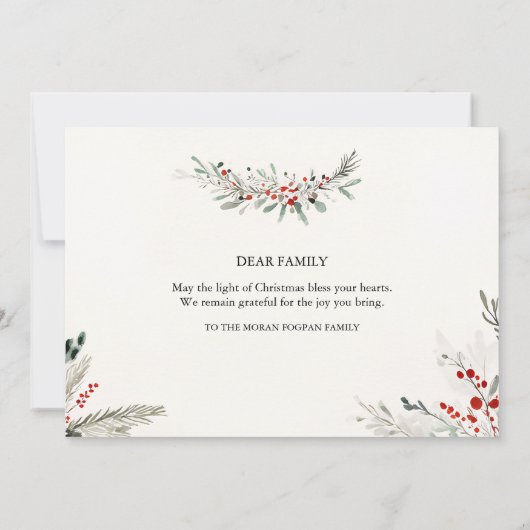 Merry & Bright Christmas Greeting Card 招待状 (裏面)