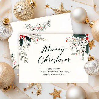 Merry & Bright Christmas Greeting Card 招待状