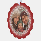 Merry & Bright Christmas Lights Photo オーナメントカード (左)