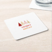 Merry & Bright Christmas Paper Coasters スクエアペーパーコースター (アングル)