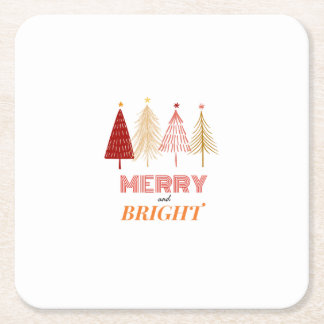 Merry & Bright Christmas Paper Coasters スクエアペーパーコースター