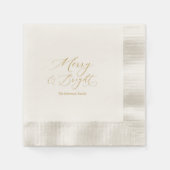 Merry & Bright Christmas Paper Napkins 縁ありカクテルナプキン (正面)