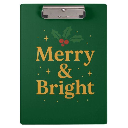 Merry & Bright Christmas Quote クリップボード (正面)