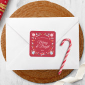 Merry & Bright Christmas Sticker スクエアシール