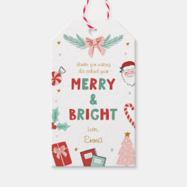 Merry & Bright Christmas Teacher Gift Tags  ギフトタグ