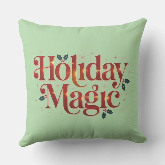 Merry & Bright Christmas Throw Pillow クッション (裏面)