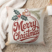 Merry & Bright Christmas Throw Pillow  クッション (ブランケット)