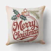 Merry & Bright Christmas Throw Pillow  クッション (裏面)