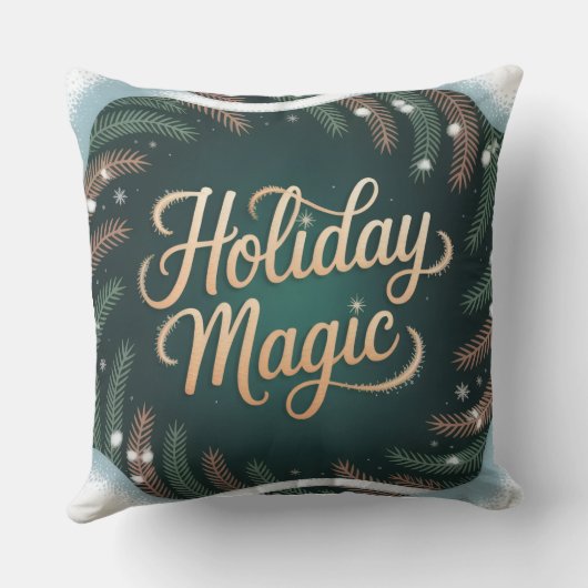 Merry & Bright Christmas Throw Pillow クッション (裏面)