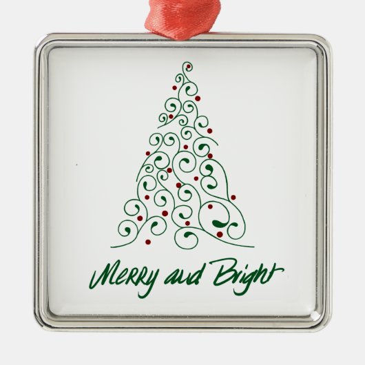 Merry & Bright Christmas Tree Ornament メタルオーナメント (正面)