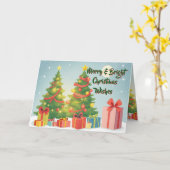 Merry & Bright Christmas Wishes カード (黄色い花)