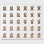 Merry & Bright Cute Highland Baby Cow Christmas ラッピングペーパー (フラット)