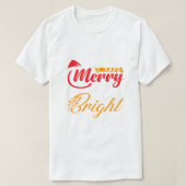 "Merry & Bright" Elegant Christmas Typography Tシャツ (デザイン正面)