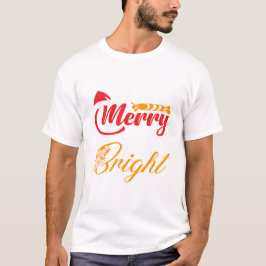 "Merry & Bright" Elegant Christmas Typography Tシャツ
