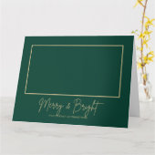 Merry & Bright Elegant Green GFolded Greeting Card カード (黄色い花)