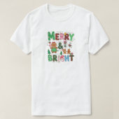 Merry & Bright, Festive Christmas Holiday Design Tシャツ (デザイン正面)