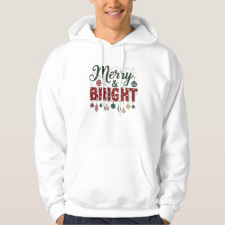 Merry & Bright – Festive Christmas Typography パーカ
