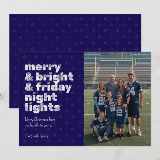 Merry & Bright & Friday Night Lights Photo Card 招待状 (正面/裏面)