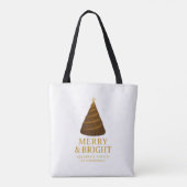 Merry & Bright Gold Christmas Shopping Tote Bag トートバッグ (裏面)